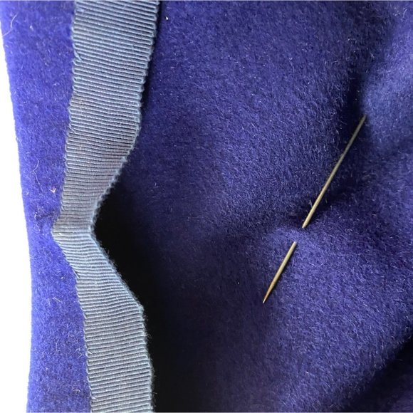 Vintage 1940s 1950s Solange de Fabry Hat Felt Pin Paris Blue Deitrich Fedora main image 10